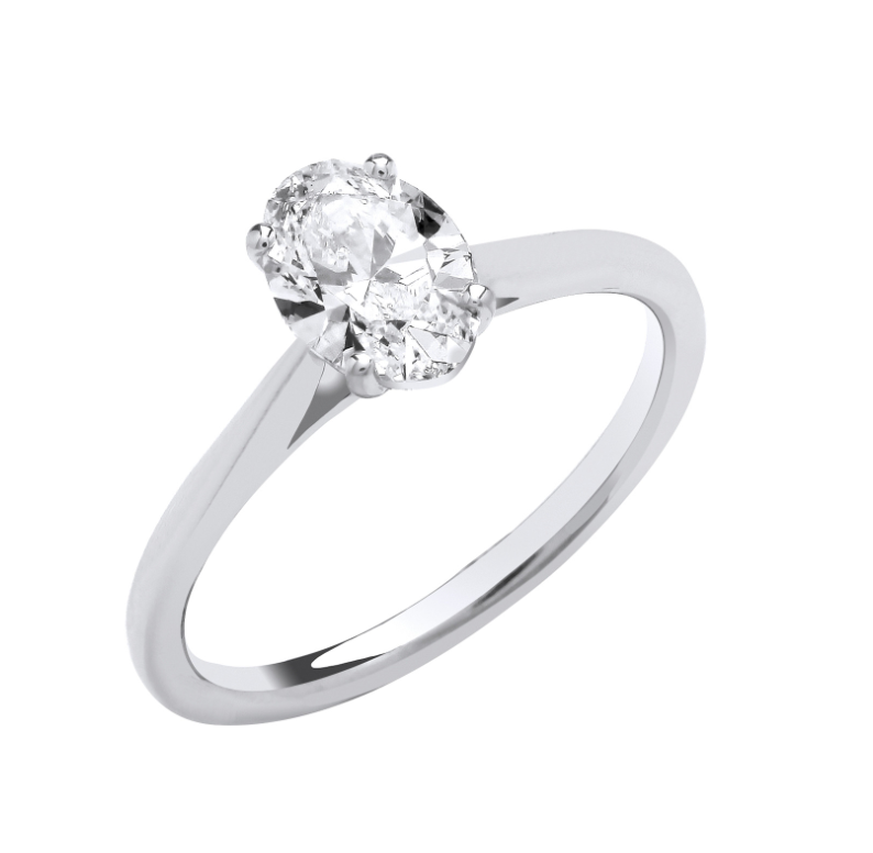 Oval Cut Solitare Engagement Ring IGI Certified