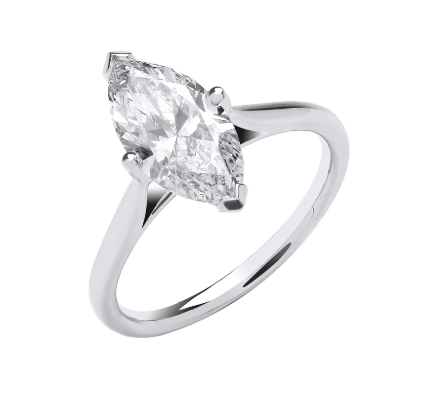 Marquise Cut Solitare Engagement Ring IGI Certified