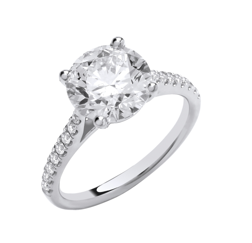 Brilliant Round Cut Engagement Ring with Hidden Halo IGI Certified