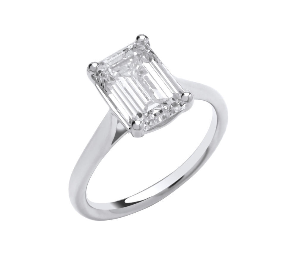 Emerald Cut Solitare Engagement Ring IGI Certified
