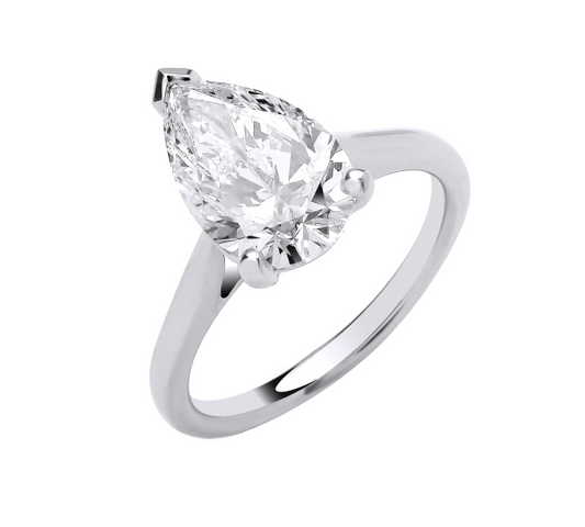 Pear Cut Solitare Engagement Ring IGI Certified