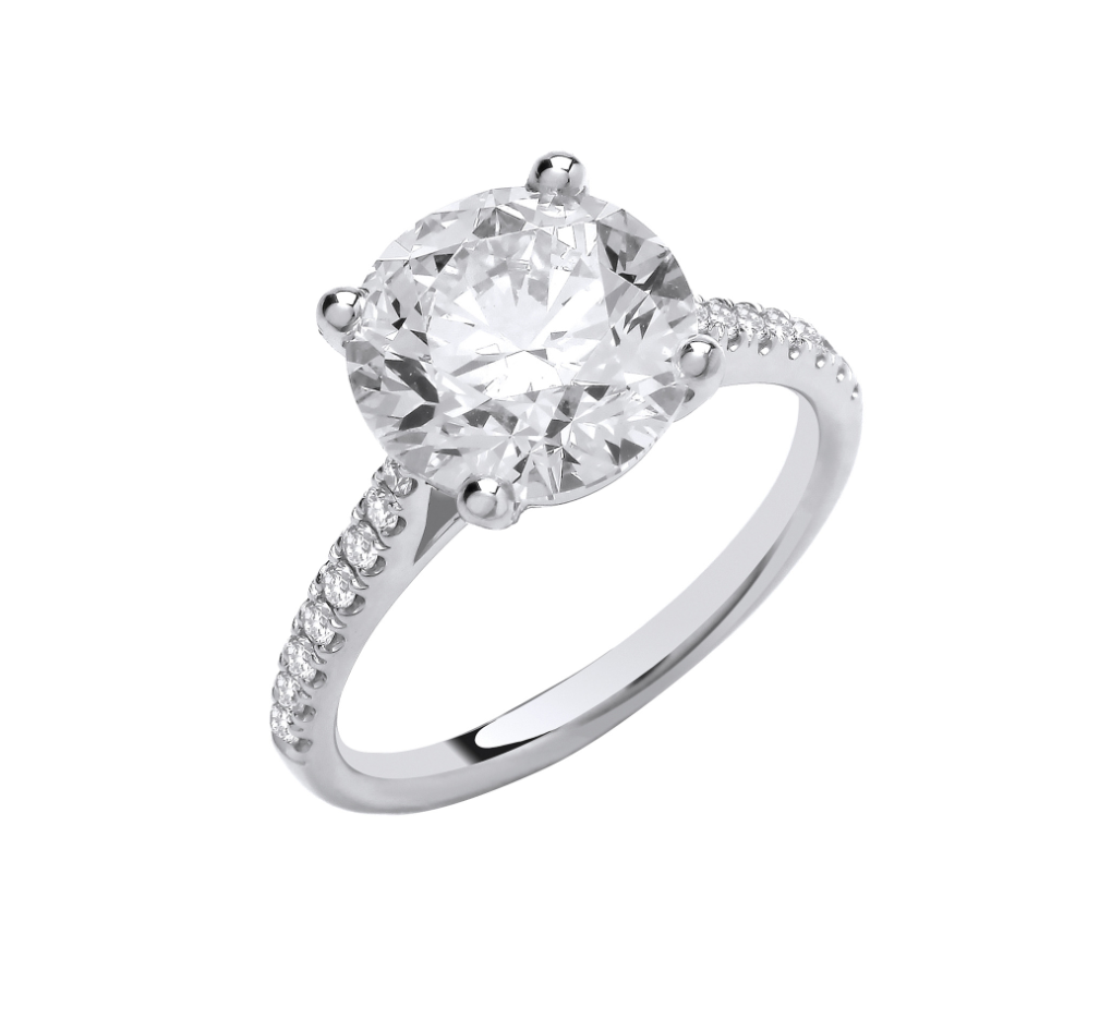 Brilliant Round Cut Engagement Ring with Hidden Halo IGI Certified
