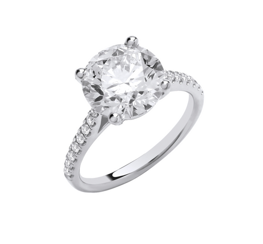 Brilliant Round Cut Engagement Ring with Hidden Halo IGI Certified