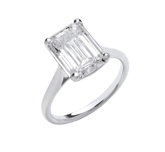 Emerald Cut Solitare Engagement Ring IGI Certified
