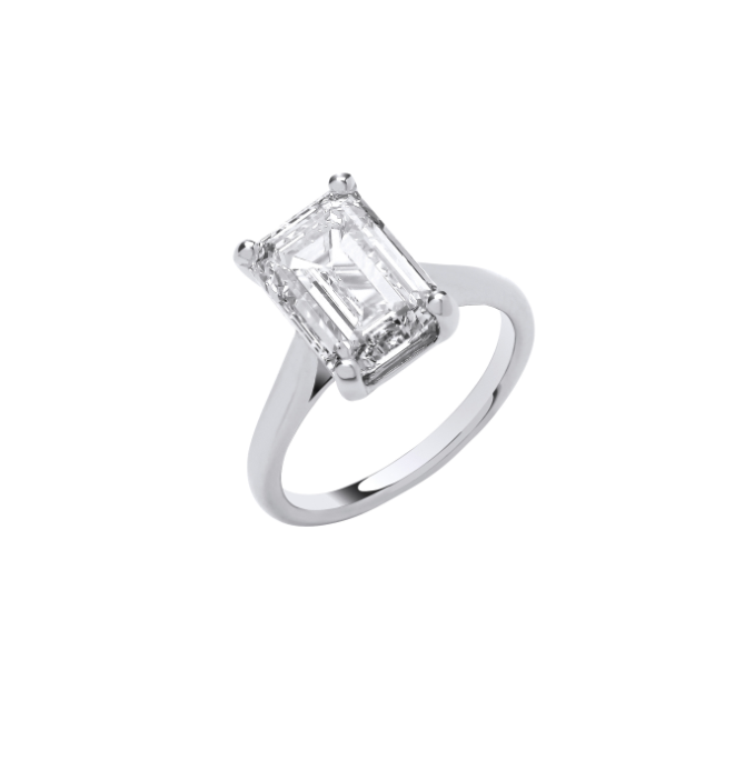 Emerald Cut Solitare Engagement Ring IGI Certified