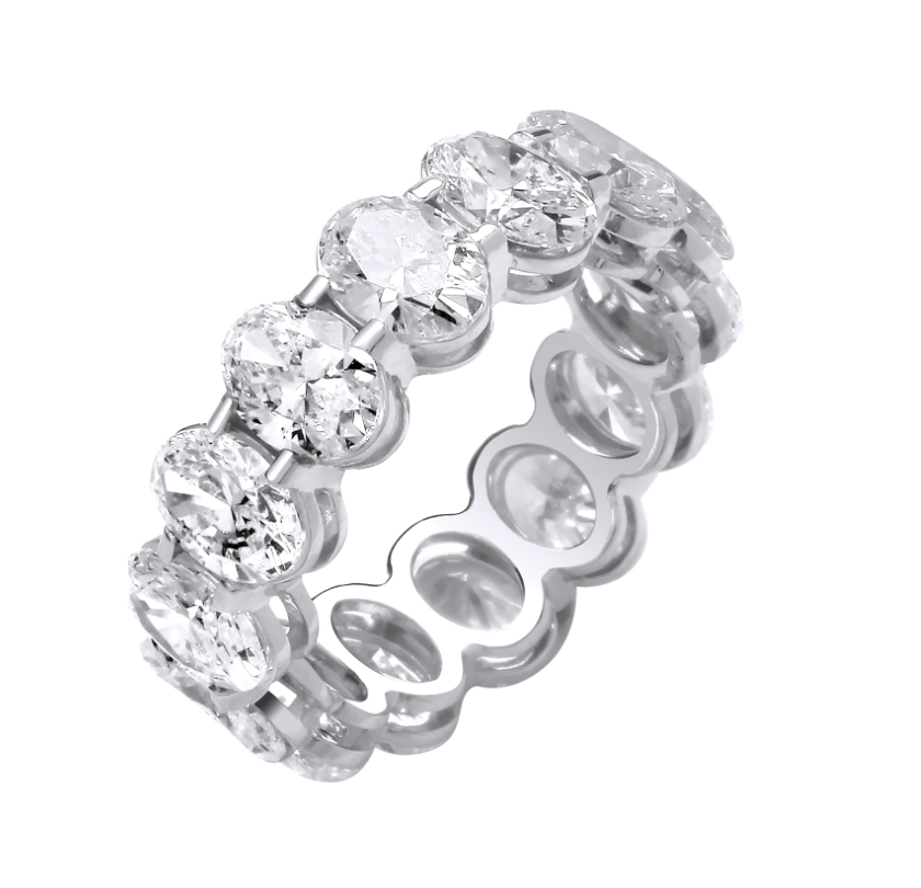 Oval Cut Lab Grown Diamond Eternity Ring IGI Certified