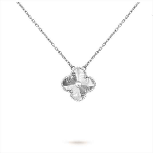 Single Clover Pendant - White Gold