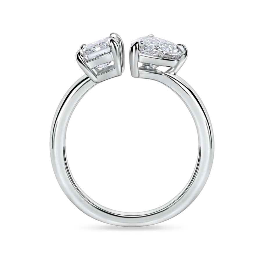 Toi et Moi Diamond Engagement Ring: Pear & Emerald Cut